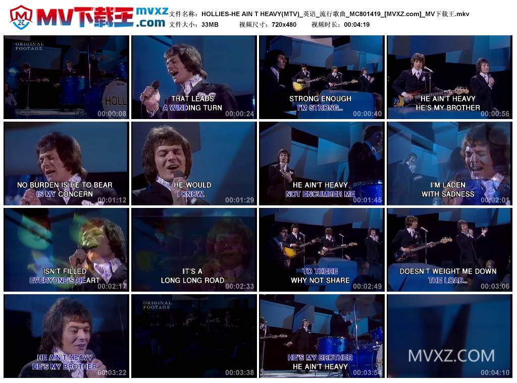 HOLLIES-HE AIN T HEAVY(MTV)_英语_流行歌曲_MC801419